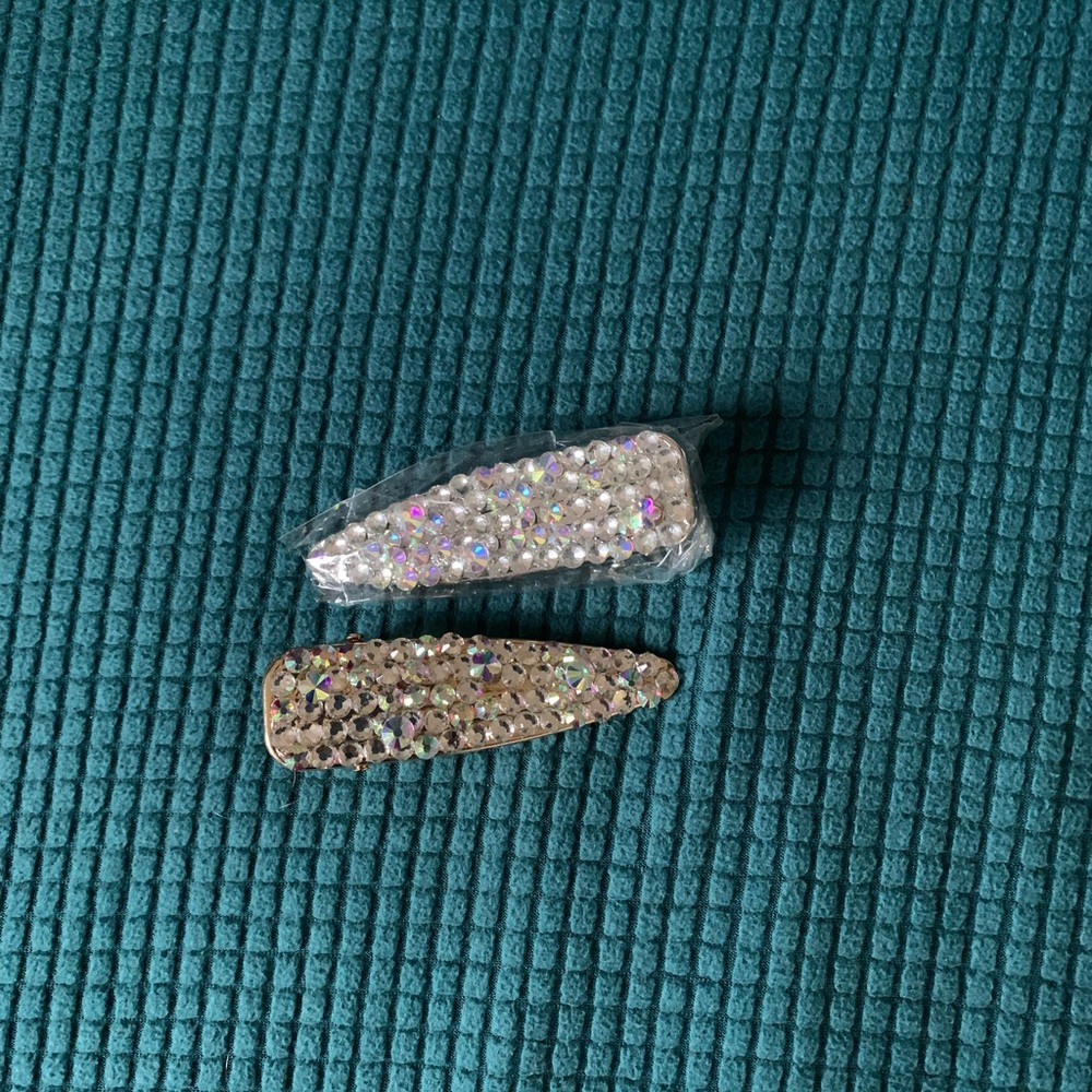Large sparkly hair clips